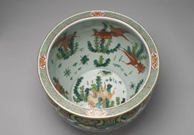 图片[3]-Basin with wucai polychrome decoration of figures and goldfish, Qing dynasty (1644-1911)-China Archive